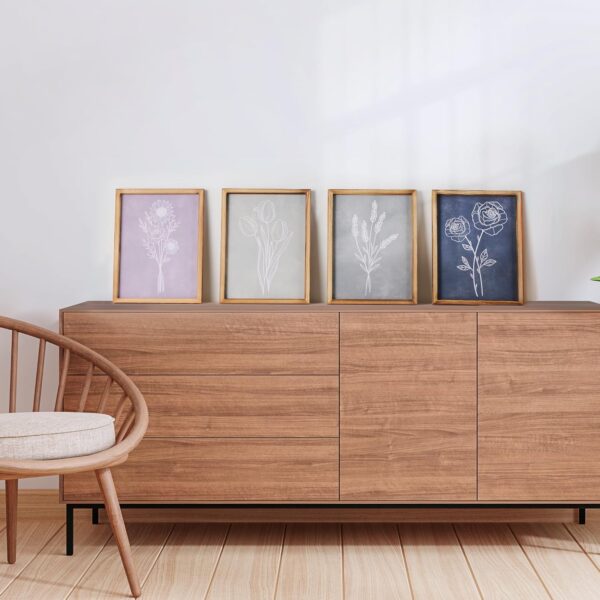 Mokof Framed Canvas Print Wall Art Set of 4, Boho Botanical Flower Prints Art for Home Office Decor, Modern Farmhouse Wall Decor for Living Room, Bedroom, Kitchen, Bathroom - Image 4