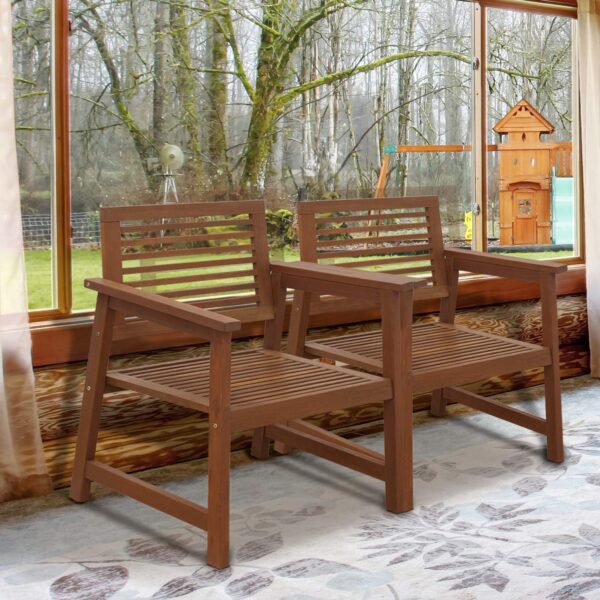 Furinno Tioman Teak Hardwood Outdoor Armchair Armchair w/o Cushion, FG161249R Set of Two - Image 2
