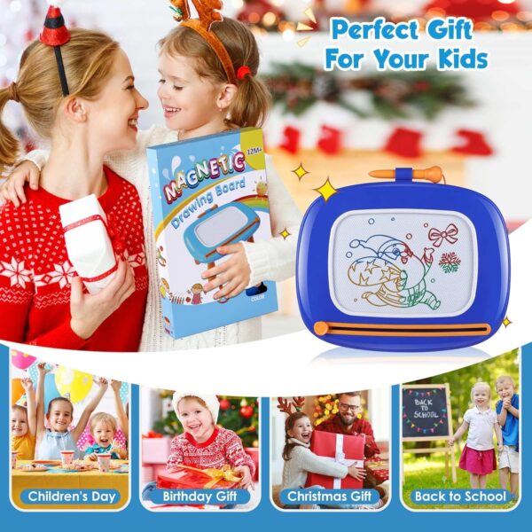 Smasiagon Toddler Girl Boy Toys for 1 2 3 Year Old Girls Boys Magnetic Drawing Board Educational Learning Toys for 18 Month Old Girls Boys Birthday Christmas Gifts (Royal Blue) - Image 7