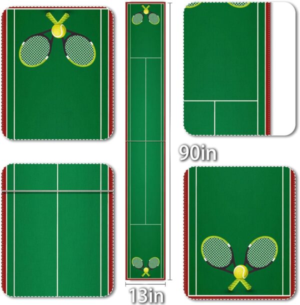 Vohado Tennis Court Table Runner for Tennis Themed Birthday Party Decoration Dining Room Kitchen Home Decor (13" x 90") - Image 5