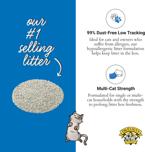 Dr. Elsey's Premium Clumping Cat Litter - Ultra - 99.9% Dust-Free, Low Tracking, Hard Clumping, Superior Odor Control, Unscented & Natural Ingredients - Image 3