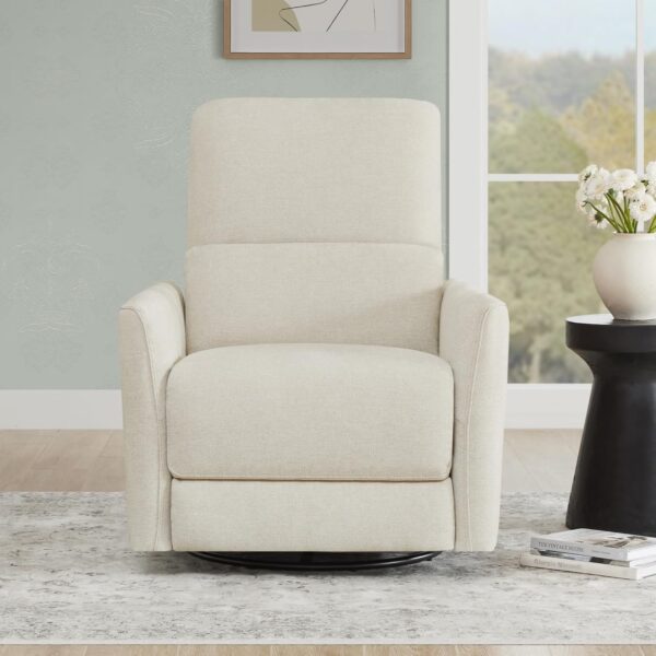 CHITA Power Recliner Chair Swivel Glider, FSC Certified Upholstered Living Room Nursery Reclining Sofa Chair with Lumbar Support, Linen - Image 4