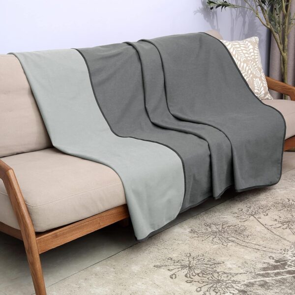 Catalonia Waterproof Fleece Blanket for Couch, Reversible Sofa Cover, Bed Coverlet Protector Washable, Leak Proof, Comfortable for People and Pets