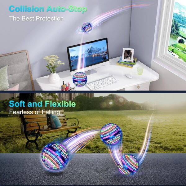 Flying Orb Ball (Blue, 2024 Upgraded) with Dazzling Lights, Magic Hover Spinner, Cool Boomerang Drone, Floating Cosmic Globe, Kids Outdoor Toys, for 6 7 8 9 10 Year Old Boys Girls - Image 5
