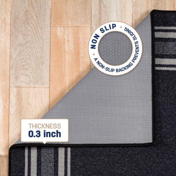 Modern Bordered Non Slip Indoor Rugs for Living Room 5x7 Area Rugs for Kitchen, Rug for Bedroom, and Hallway, Stain Resistant Easy Cleaning Non Shedding Black 5 x 7 - Image 5