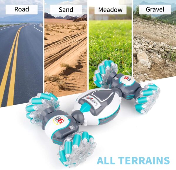 Gesture Sensing RC Stunt Car Toys for 6-12 yr Boys&Girls - Best Birthday Gifts for Kids, 2.4Ghz H&Controlled Remote Control Twist Cars, PREPOP 4WD Transform Off Road for Rotating - Image 5