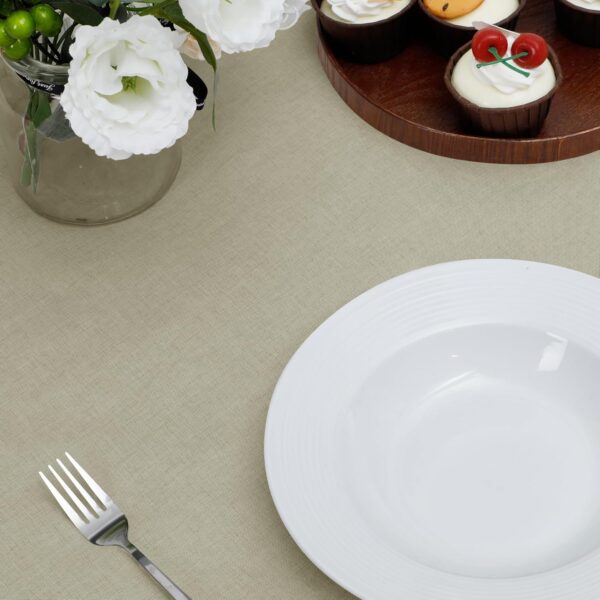 Easy-Going Faux Linen Waterproof Spill-Proof Tablecloth Stain Resistant Rectangle Table Cloth Wrinkle Free Decorative Fabric for Kitchen, Dining, Party, Weddings, Restaurants (60x102 in, Linen) - Image 3