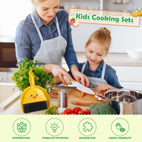 14 PC Safe Knife Kid Toddler Kitchen Set for Real Cooking, Toddler Montessori Kitchen Tool Toy for Lillte Girl Boy Age 3-10, Gifts for 3 4 5 6 7 8 9 10 Year Old Girl Boy Birthday Christmas - Image 5