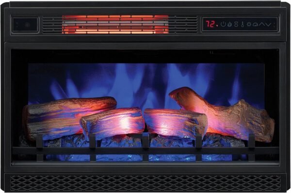 ClassicFlame 26" 3D Infrared Quartz Electric Fireplace Insert Plug and Safer Sensor, Black - Image 7