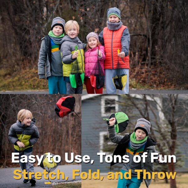 nutty toys Parachute Toys for Kids - Tangle Free Outdoor Flying Parachute Men, Best Small Outside Toys for 3 4 5 6 7 8 9 10 Year Old Top Christmas Stocking Stuffers Idea 2024 Unique Boy & Girl Gifts - Image 6