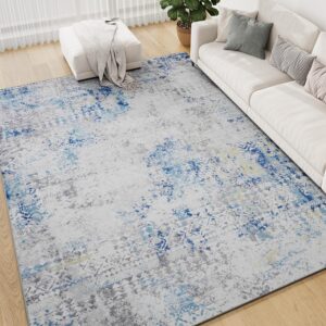 Boho Area Rugs for Living Room 5x7 Rug-Carpet for Bedroom Living Room Rug Dining Room Nursery Rug Machine Washable Area Rug Water Repellent Non Slip Rug Modern Abstract Rug Blue Grey