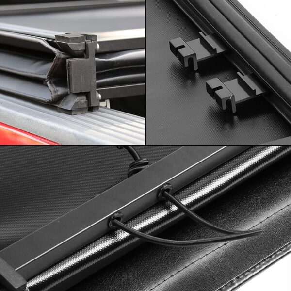 DNA MOTORING Truck Bed Soft Tri-Fold Adjustable Tonneau Cover Compatible wit 1997-2004 Dakota 6.5Ft Fleetside Bed, TTC-TRISOFT-024 - Image 6