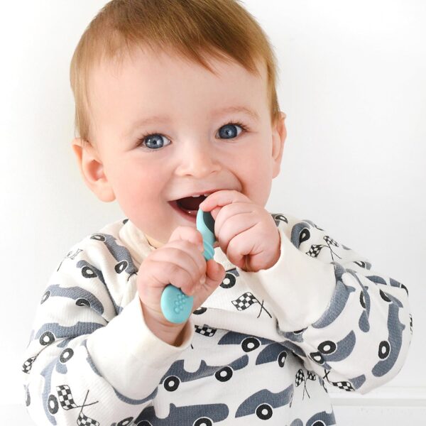 PrimaStella Silicone Chew Spoon Set for Babies and Toddlers - Safety Tested - BPA Free - Microwave, Dishwasher and Freezer Safe - Earth Shades - Image 3