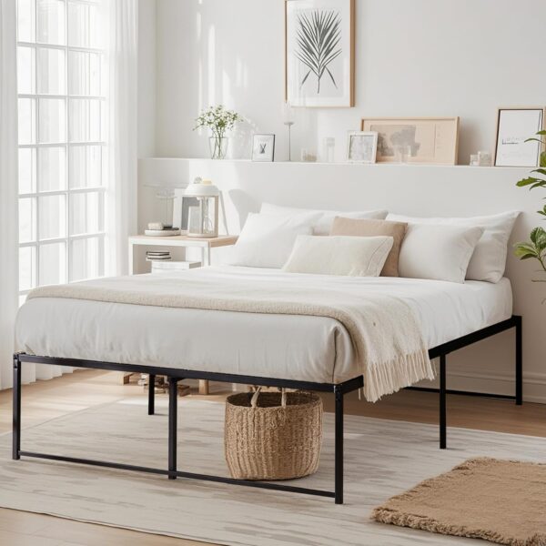 VECELO 18" High Full Bed Frame/Metal Platform Mattress Foundation/No Box Spring Needed - Image 5