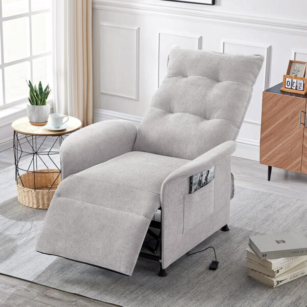 Recliner Chair for Adults, Comfy Electric Reclining Chair for Living Room, Adjustable Modern Power Recliners Chair, Home Theater Seating Single Lounge Sofa Recliner with Padded Seat Backrest