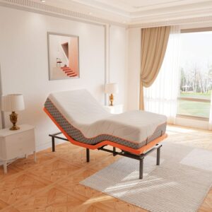 ESHINE Twin XL Adjustable Bed with Matt - 12" Memory Foam Hybrid Matt, Wireless Remote, 5 Minutes Installation, Head and Foot Incline, 2000 Series