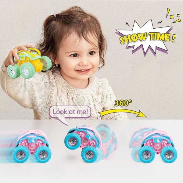 LODBY Car Toys for 2 3 4 Year Old Girls Gifts, Pull Back Cars Toys for Toddler Age 2-6, Monster Trucks for Kids Boys Toys Age 2-6 Year Old Girl Birthday Gifts - Image 5
