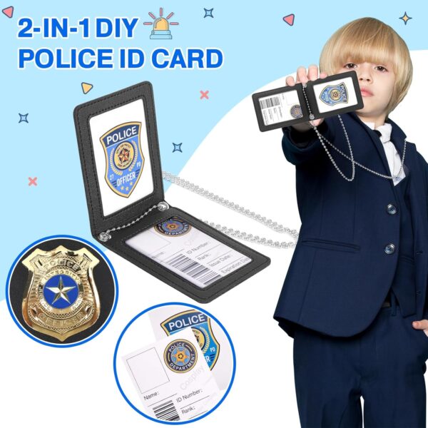 Police Toys, Police Pretend Play Toys for Dress Up, Role Play Set with Police Accessories, Handcuffs, Warning Light, Police Badge, Birthday Halloween Christmas Gifts for Kids Boys Girls - Image 6