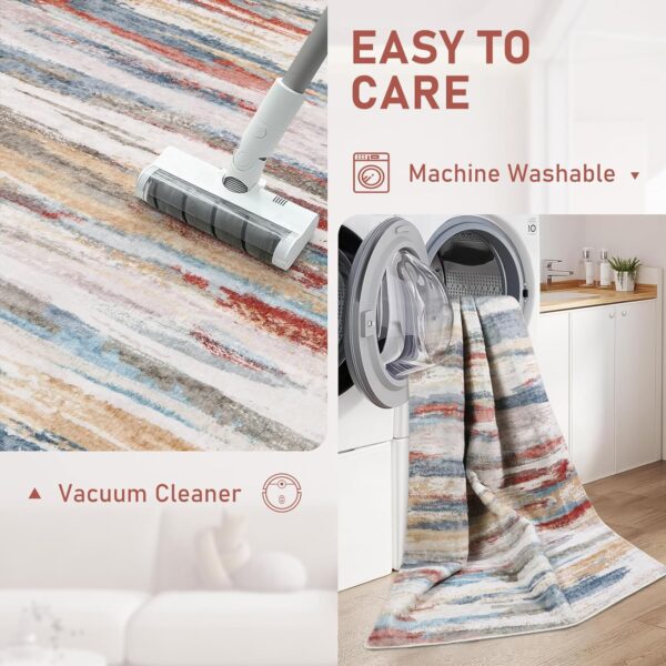 8x10 Area Rug - Large Rugs for Living Room Machine Washable Rug Non Slip Modern Abstract Area Rugs 8x10 Contemporary Stain Resistant Colorful Carpet Bedroom Dining Nursery - Multicolor - Image 5