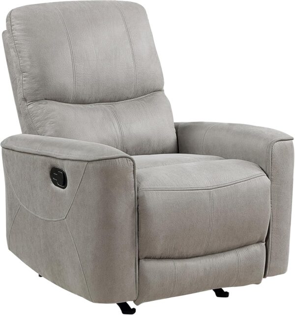 Lexicon Sanibel 35.5" W Microfiber Rocker Recliner, Gray - Image 5