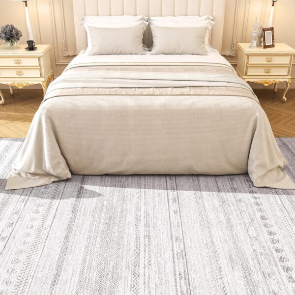 5x7 Area Rugs for Living Room Machine Washable Rug Distressed Indoor Carpet Neutral Moroccan Boho Rug Ultra Soft Area Rug for Bedroom Dining Room Playroom Office - Image 3