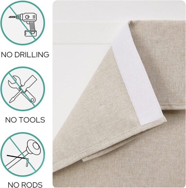 HOMEIDEAS Natural Linen French Door Curtains, Privacy Door Window Curtains Panel, French Door Shade for Door Window, Thermal Insulated Door Window Covering for Bedroom, W26 x L40 Inch, 1 Panel - Image 3