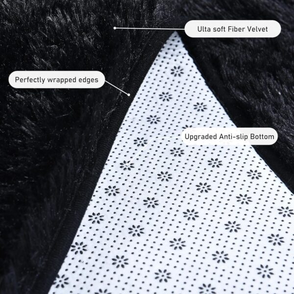 8x10 Area Rugs for Living Room, Ultra Soft Large Shag Black Living Room Rug Fluffy Rug Carpet for Bedroom, Plush Modern Floor Rug for Kids Boys Girls Room Fuzzy Rug for Home Decor Aesthetic - Image 5