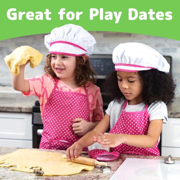 Kids Cooking and Baking Chef Set for Little Girls, Complete Cooking Sets, Toddler Dress Up & Pretend Play Dress Up Clothes for Little Girls, Kids Kitchen Toys 3-5 Years Old with Kids Aprons for Girls - Image 5
