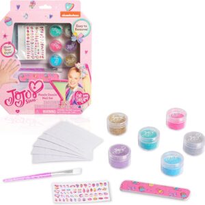 JoJo Siwa Razzle Dazzle Nail Art Decorating Kit, Kids Manicure Set with Adhesive Tabs, Brush, Stickers, Nail File and Glitter, Kids Toys for Ages 6 Up by Just Play