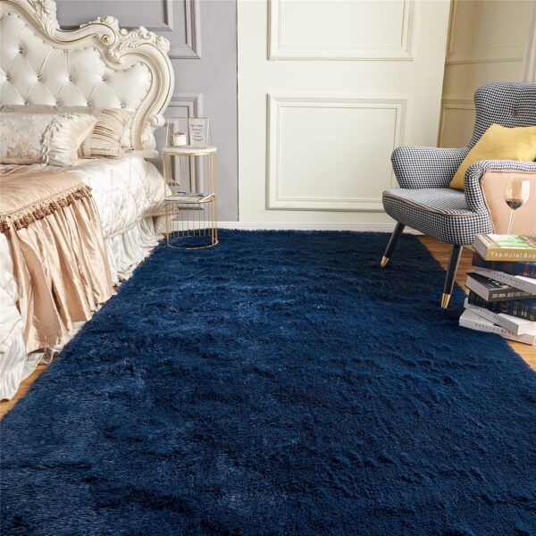Arbosofe Rugs for Living Room, Area Rug for Bedroom, 5 x 7 Clearance Navy Blue Nursery Room Rug, Large Throw for Playroom Room- Soft, Fluffy, Shaggy Carpets for Kids Room Girls - Image 6