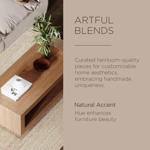 Maven Lane Artemis Large 2 Tier Contemporary Rectangle Wooden Center Coffee Table with Shelf Storage for Living Room in Refined Brown Finish - Image 6