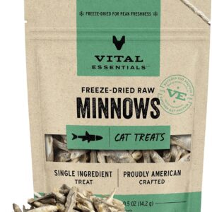 Vital Essentials Freeze Dried Raw Cat Treats, Minnows Treats, 0.5 oz