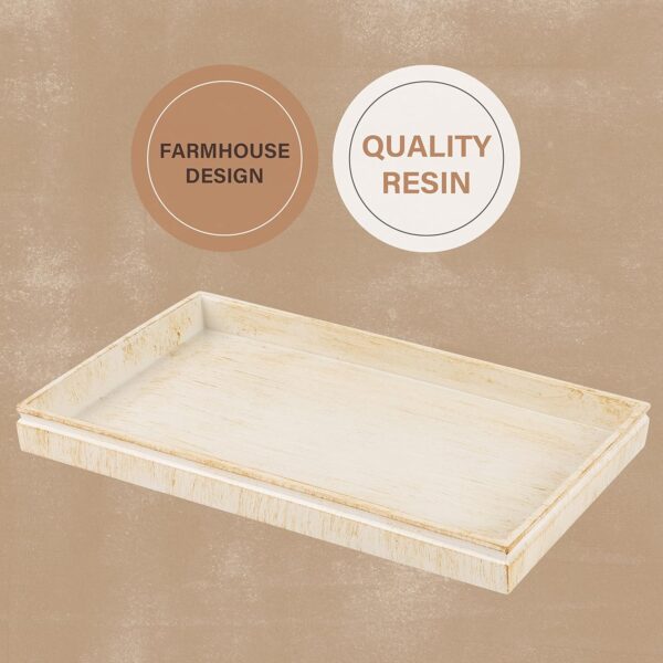 Rustic Luxe Decorative Coffee Table Tray - Decor Tray for Elegant Rustic Home Decor Works as a Perfume and Bathroom Counter Organizer, Ottoman Tray, or Table Centerpieces for Dining Room 10"Lx6"Wx1"H - Image 6