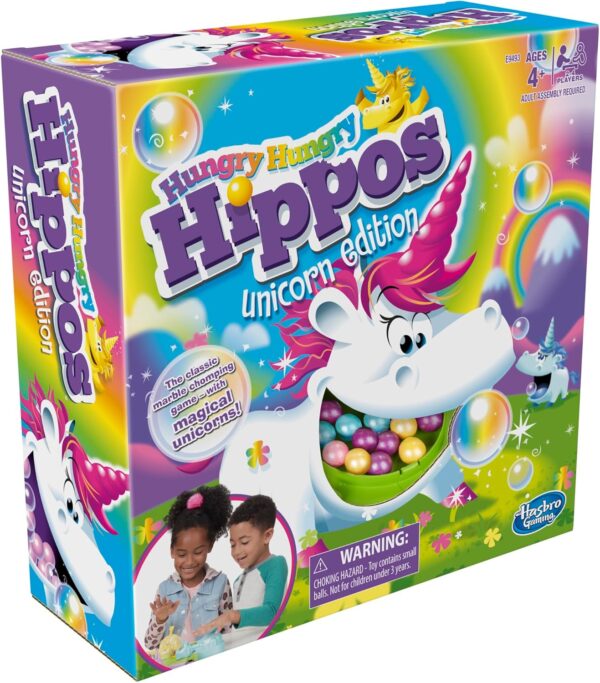 Hasbro Gaming Hungry Hippos Unicorn Edition Pre-School Board Game for Kids Ages 4 and Up; 2-4 Players - Image 2