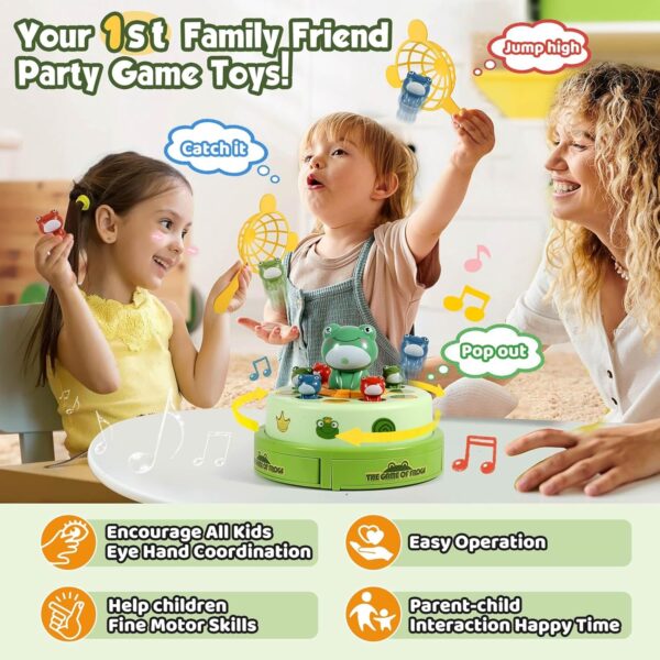 Boys Girls Frog Pop Out Catch Toys for Ages 3-13, Music Rotate Launch Interactive Kids Toys, 3 Years Old Boys Girls Toy Gifts - Image 2
