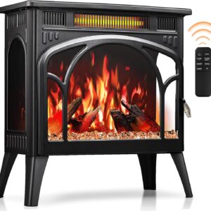 Antarctic Star 25-inch Electric Fireplace Stove,Steel Construction,Electronic Temperature Control, 12 Flame Bed Colors and 12 Flame Color,Adjustable Heating Mode,Portable,Overheating Protection…