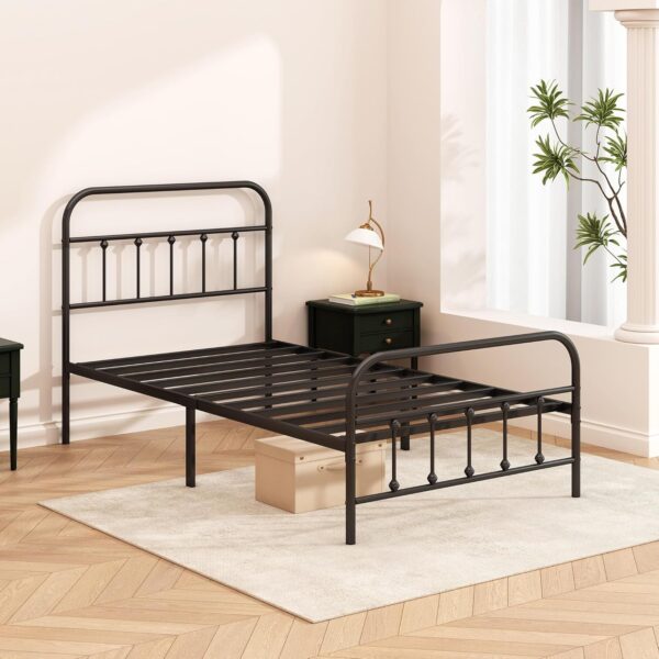 Metal Bed Frame - Structurally Stable Heavy Duty Steel Slat Supported Twin Bed Frames,No Box Spring Needed for Easy Removal and Transport… - Image 6