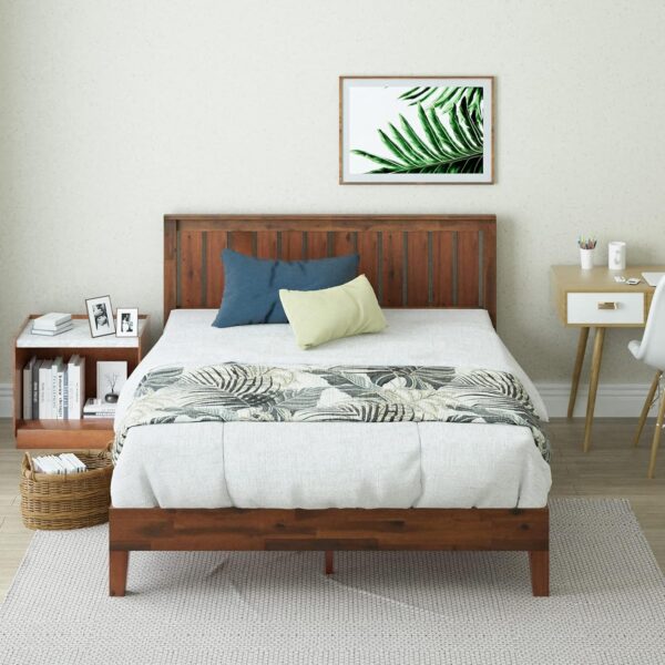 Zinus Vivek Deluxe Wood Platform Bed Frame with Headboard, Wood Slat Support, No Box Spring Needed, Easy Assembly, Full, Antique Espresso - Image 3