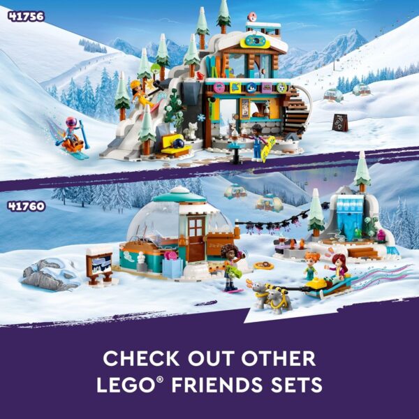 LEGO Friends Igloo Holiday Adventure 41760 Building Toy Set for Ages 8+, with 3 Dolls, 2 Dog Characters, A Winter Themed Gift for Kids 8-10 Who Love Snowy Adventures, Dog Sledding and Pretend Play - Image 7