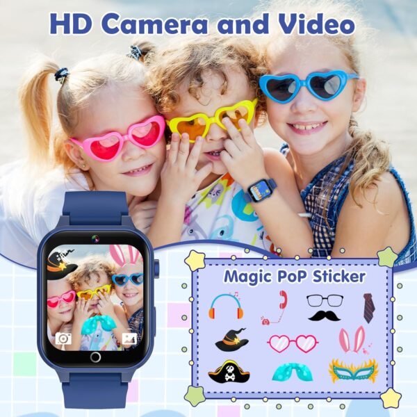 Smart Watch for Kids, with 26 Puzzle Games, Touch Screen, HD Camera, Alarm Clock, Toys for Ages 4-12 Years Old.Birthday Gift for Boys Girls (Blue) - Image 3
