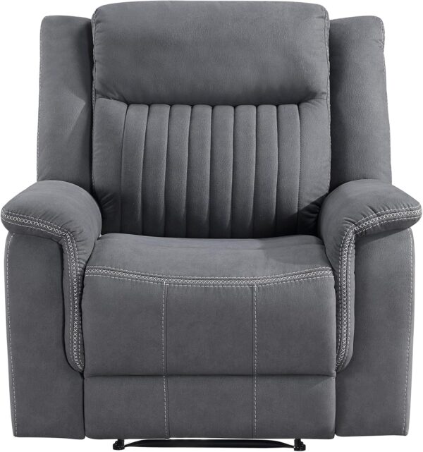 Lexicon Recliner Chair Living Room Reclining Sofa Chair, Home Theater Seating, Wall Hugger Recliner, Manual Recliner Sofa Chair for Living Room/Office/Apartment, Grey - Image 4