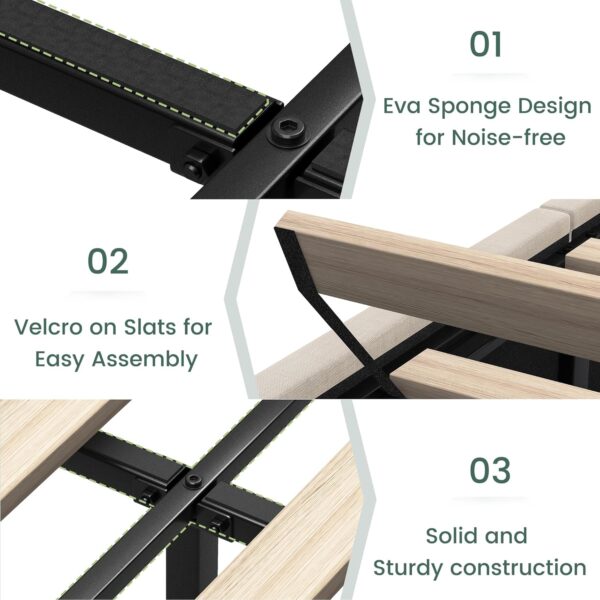 Queen Size Bed Frame with Storage and Tufted Headboard Linen Upholstered Platform Bed Frame with 4 Drawers, Wood Slats Support, Easy Assembly, Noise-Free, Beige - Image 4