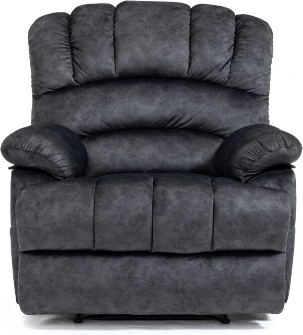Modern Lazy Boy Recliner Chair & Manual Recliner Chair for Adults, Oversized Single Sofa with Adjustable Backrest, Footrest Extender,2 Pockets,Heavy Duty,Fabric (Dark Gray2) - Image 7