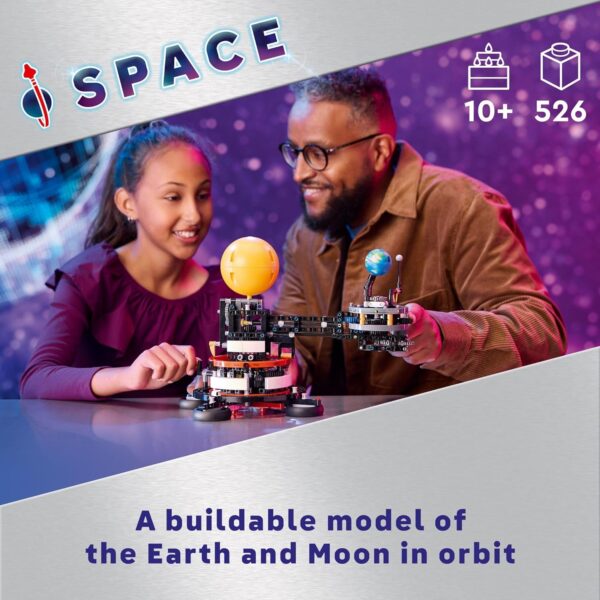 LEGO Technic Planet Earth and Moon in Orbit Building Set, Outer Space Birthday Gift for 10 Year Olds, Solar System Space Toy for Imaginative, Independent Play, Space Room Décor for Boys & Girls, 42179 - Image 2