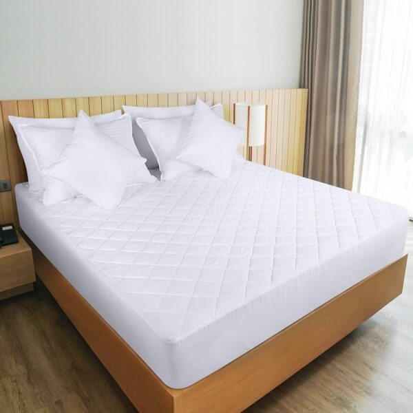 Utopia Bedding Quilted Fitted Mattress Pad (Queen), Elastic Fitted Mattress Protector, Mattress Cover Stretches up to 16 Inches Deep, Machine Washable Mattress Topper (White) - Image 6