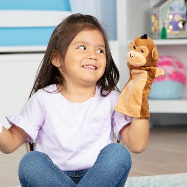 Melissa & Doug Safari Buddies Hand Puppets, Set of 6 (Elephant, Tiger, Parrot, Giraffe, Monkey, Zebra) Soft, Plush Animal Hand Puppets For Toddlers And Kids Ages 2+ - Image 6