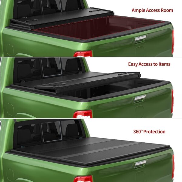 YITAMOTOR FRP Hard Tri Fold Truck Bed Tonneau Cover Fits for Toyota Tacoma 2024 5 ft Bed (Excl. Trail Edition) - Image 6