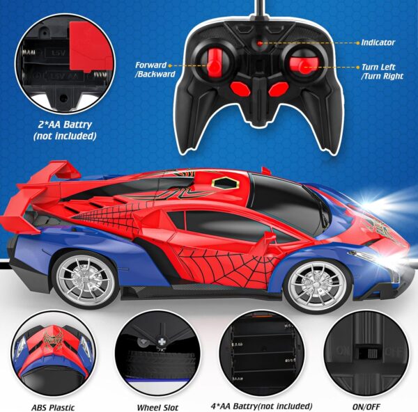 Growsland 2024 Remote Control Car for Kids, RC Cars for Boys Kids 1:18 Electric Vehicle Toy Car Hobby Racing Car Toys with Lights & Controller, Birthday Gift for 3 4 5 6 7 8 9 Year Old Boys Girls - Image 3