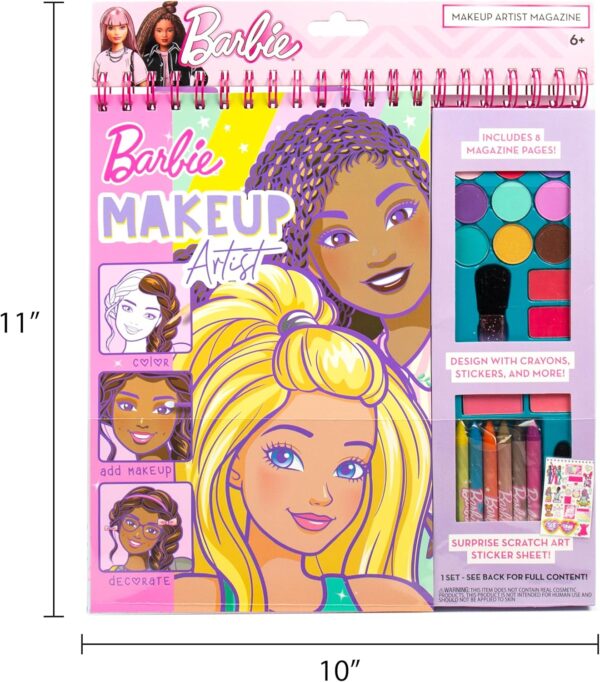 Horizon Group USA Barbie Makeup Artist Magazine, Create Your Own Hair & Makeup Looks Using 130+ Stencils, 180+ Stickers, Crayons, Pretend Makeup & More - Image 7