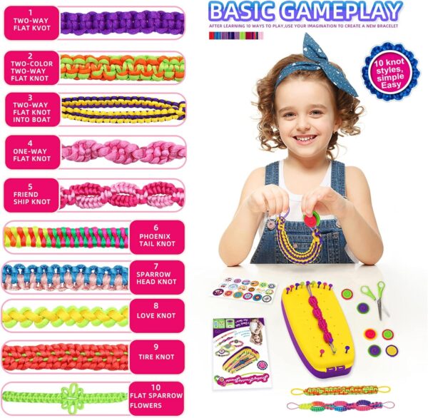 Friendship Bracelet Making Kit Toys, Ages 7 8 9 10 11 12 Year Old Girls Gifts Ideas, Birthday Present for Teen Girl, Arts and Crafts String Maker Tool, Bracelet DIY, Kids Travel Activity Set - Image 3